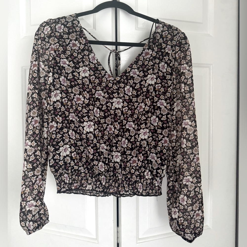 Nine Britton Black and White Floral Blouse
